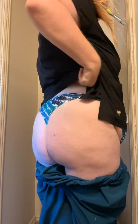 Booty flash while I get ready for work