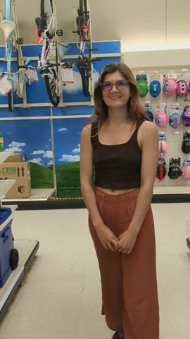 Target seemed like the perfect time to show you my tits! [GIF]