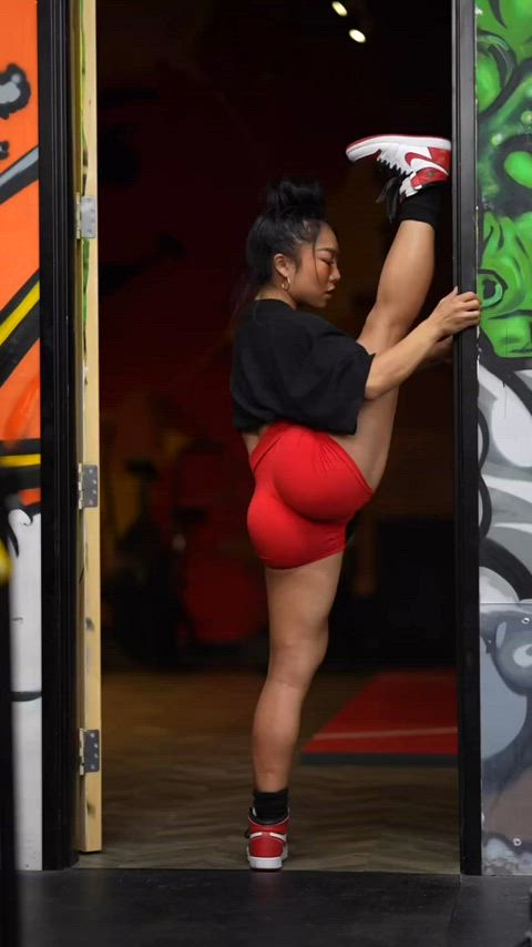 asian ass fit fitness flexible gym gymnast stretching teen clip