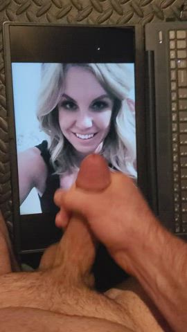 blonde clothed cock cum cumshot facial jerk off tribute clip