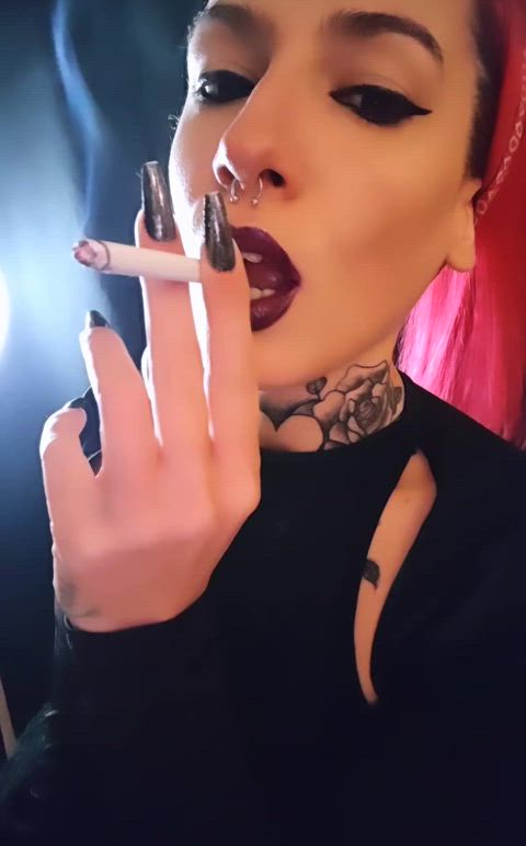 lipstick fetish onlyfans smoking clip