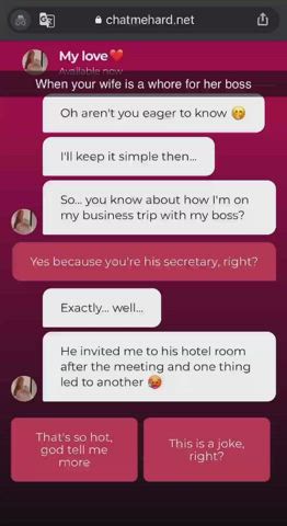 When your wife is a whore for her boss