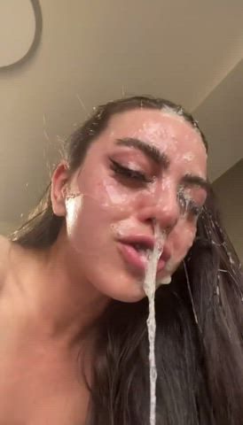 ahegao sloppy slow motion sucking clip