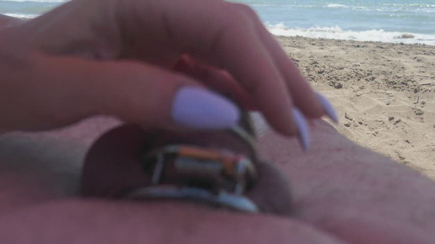 Beach Chastity Tease clip