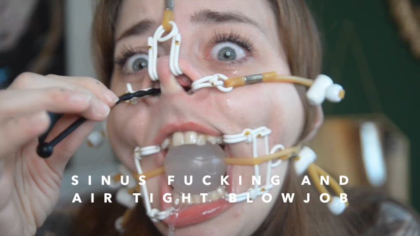 bdsm ball gagged extreme face fuck fetish freshie juice japanese messy nose spit