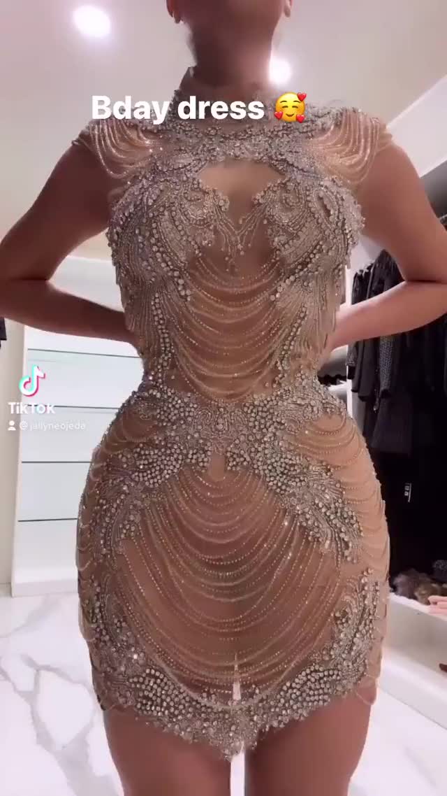 In Her Sexy See Through Dress