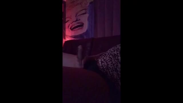 Big Cock shemale Jerks while tapping her cock on her stomach (sound on)
