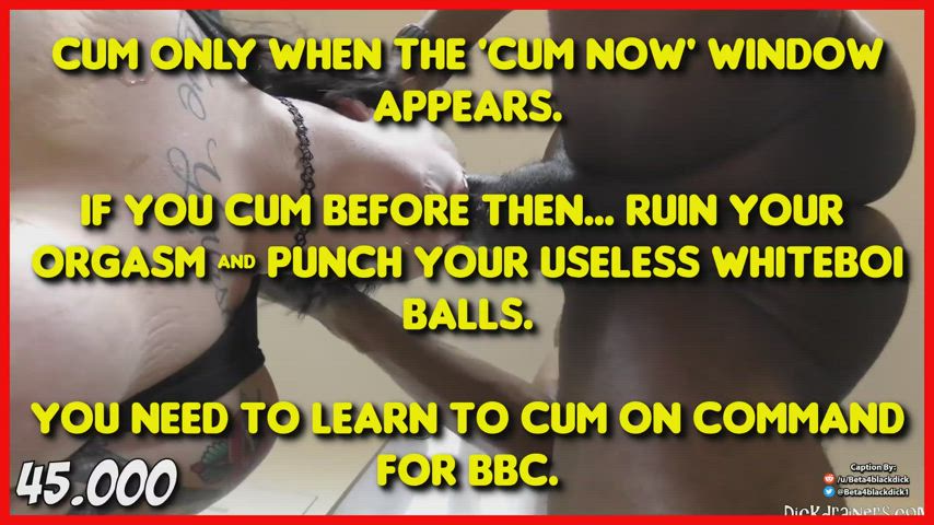 Cum on command for BBC or take your punishment like a good virgin Whiteboi 🤣