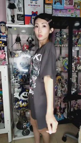 asian cute geek kawaii girl t-shirt clip