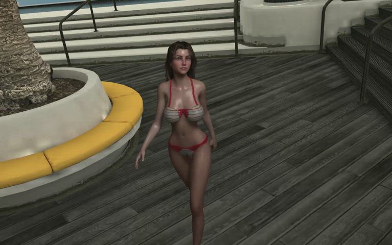 3d animation big tits cute vr walking clip