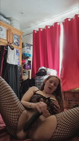 I got so hot trying on my new bodystocking I just had to fuck my wet pussy