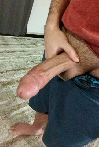 Teasing and stroking my thick cock on a horny Friday night