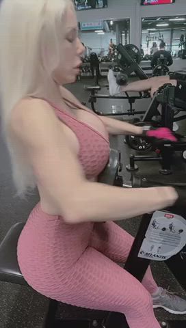 Love to show my big DDD at the gym. Make all the guys hard