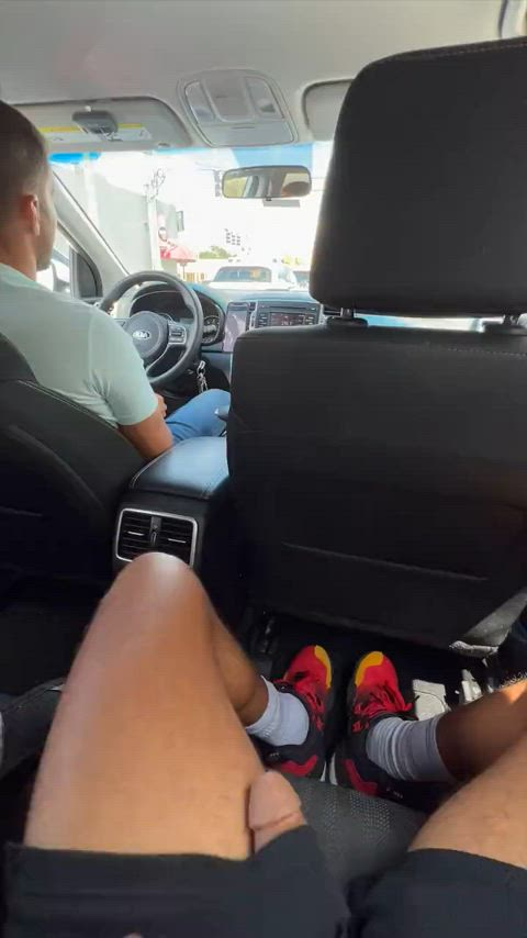 bwc big dick car cockflash fat cock flashing gay public shorts taxi clip