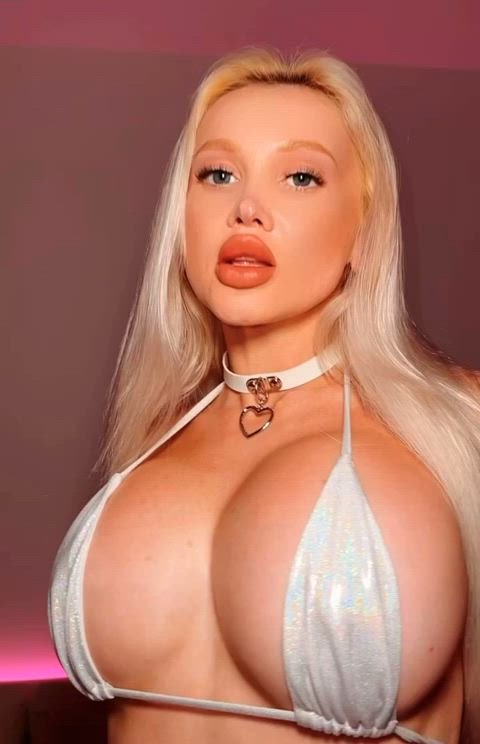 bimbo bimbofication blonde boobs fake fake boobs fake tits onlyfans tiktok tits clip