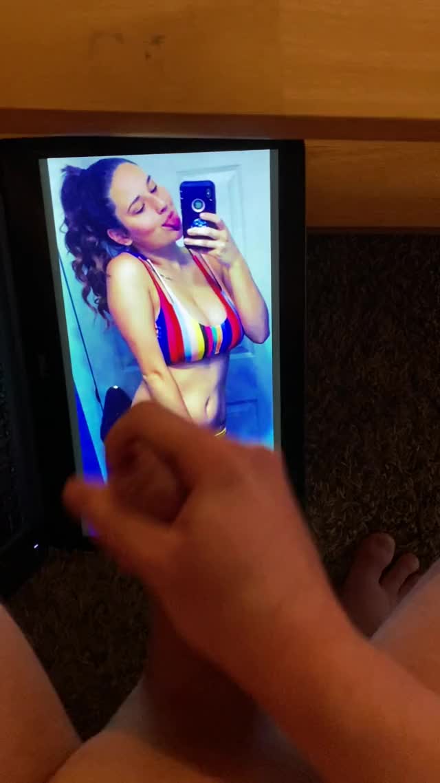Cumming on my thicc, busty friend in a bikini. Omg I’m sorry but when you look
