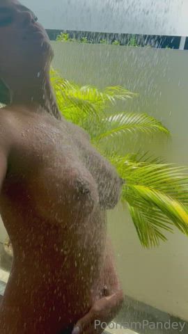 bath ebony handjob indian natural tits poonam pandey pornstar shaved pussy shower