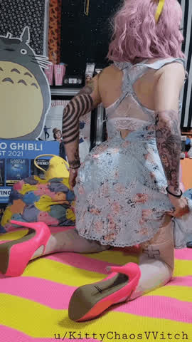 Alt Ass Censored Cute Goth Heels Tattoo Tease clip