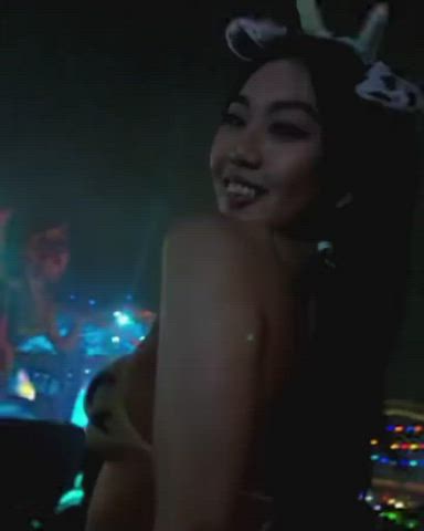 asian bouncing tits cute dancing japanese korean model clip