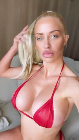Bikini Blonde Fake Tits clip