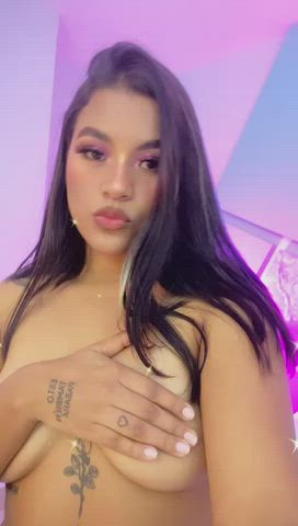 cute latina lingerie natural tits solo tits clip