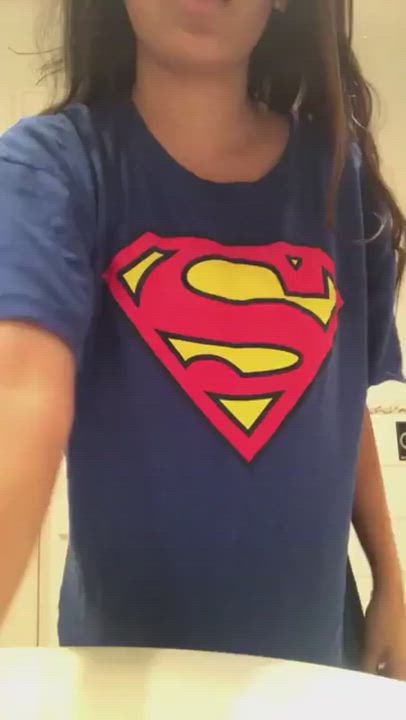 Super girl will save the world with a tittydrop