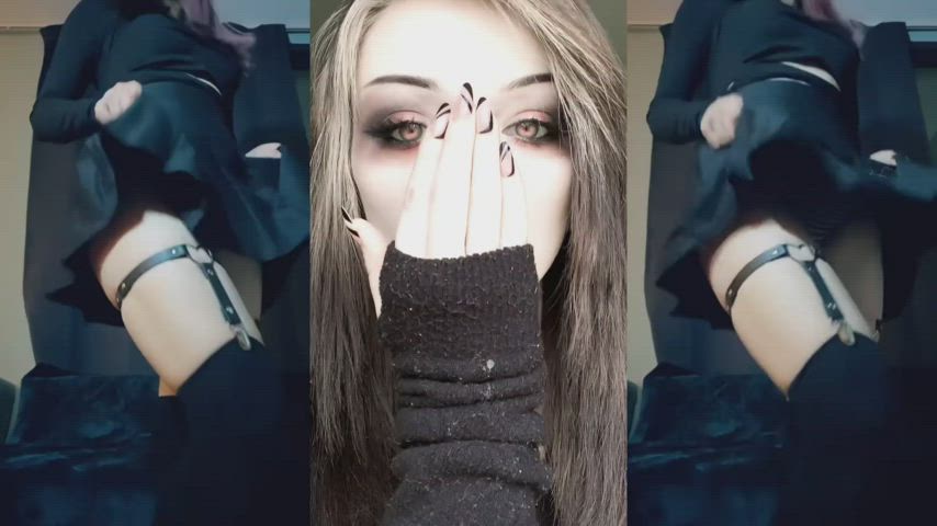 alt cosplay dancing goth halloween non-nude tease tiktok clip