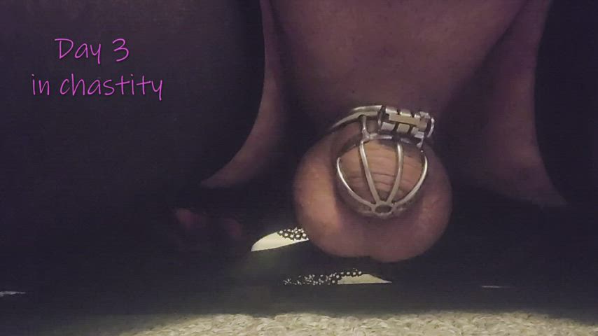 Sissy gets out of chastity for one night if she can cum in chastity like a girl.