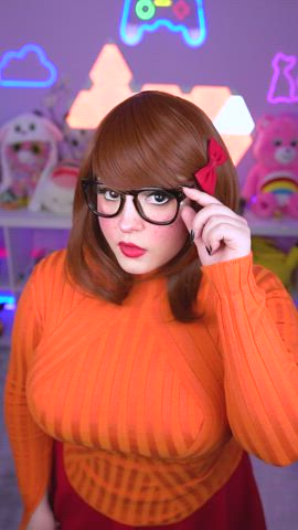 Big Tits Clothed Cosplay Costume Curvy Gamer Girl Geek Glasses Nerd clip