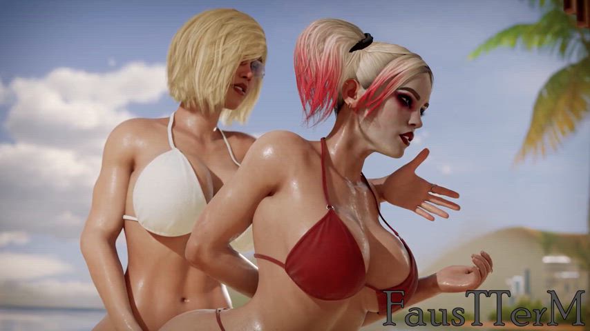 Beach Day [Harley Quinn,Powergirl,DC] (faustterm)