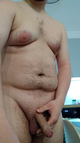 Dadbod showing off in foront of camera before work!