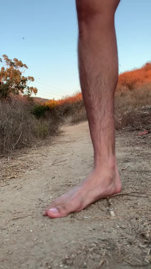 Naked on public trail