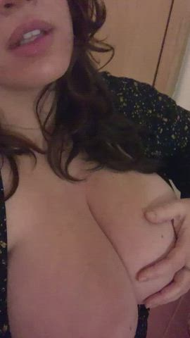 Getting ready for a night out and remembered that my husband came all over my tits