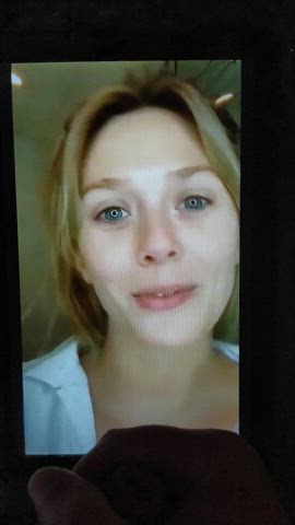 blonde celebrity cum cumshot elizabeth olsen facial tribute clip