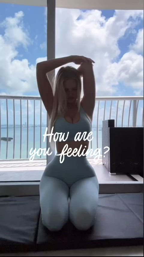blonde non-nude yoga clip