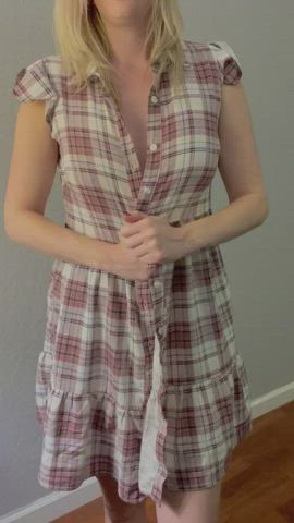 The benefits of a buttoned down dress…(36f)