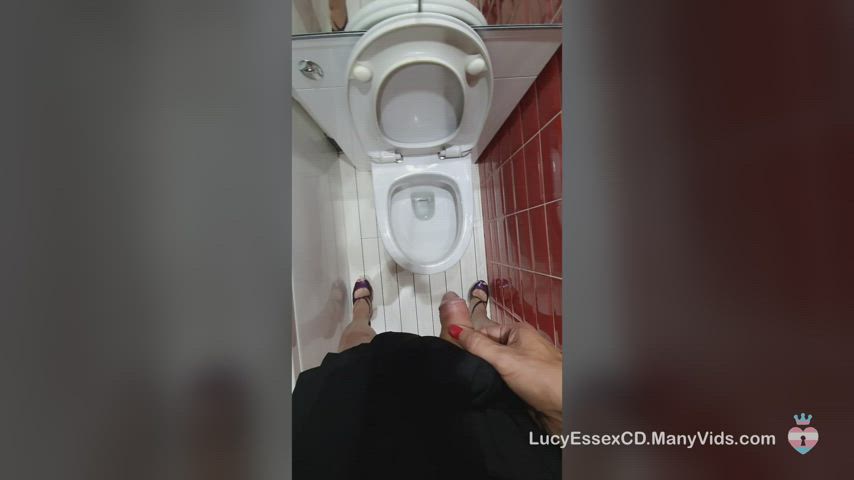 Sissy Lucy POV Piss and wanking in the bathroom