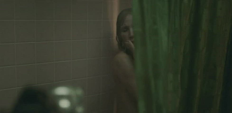 Jessica Chastain in the shower