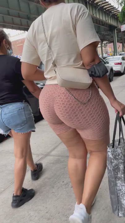 Plump Swollen Butt in Tight Shorts on the Move