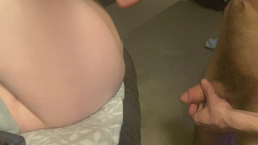 Poor limp hubby is desperate to fuck after a couple days locked up. He can not even