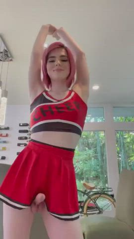 Cheerleader Dancing Short Hair Trans Woman clip