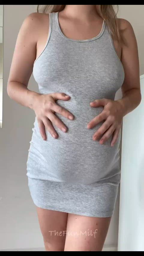 big tits huge tits milf natural tits pregnant thefunmilf belly clip