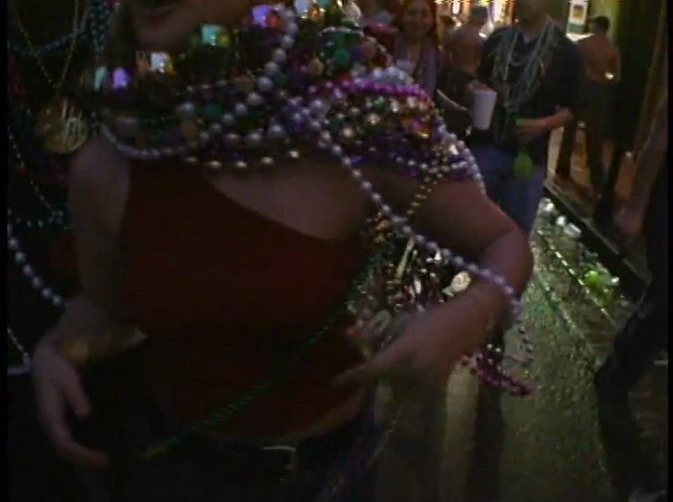 2000s Porn Boobs Exposed Flashing Mardi Gras Natural Tits Public Pussy clip
