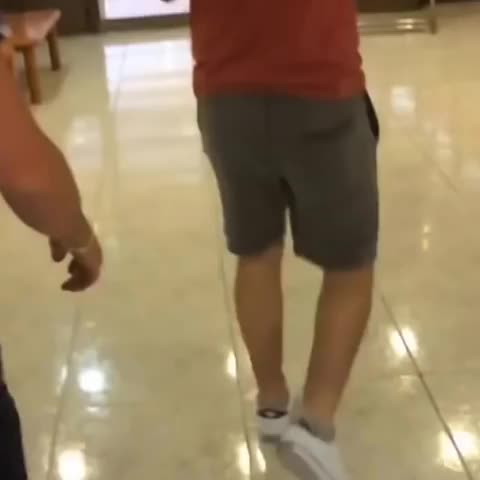 pantsed by a friend at the mall