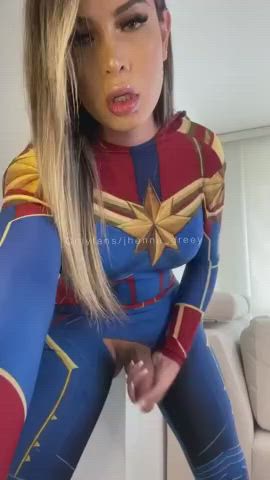 Jhenna Greey as Captain Marvel [T-Girl Shemale, Ladyboy, TS, Tranny ]