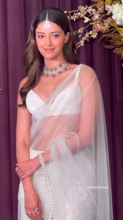 Ananya Panday in white saree