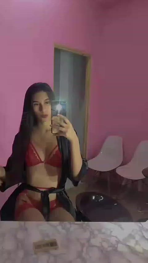 latina lingerie long hair sensual skinny teen clip