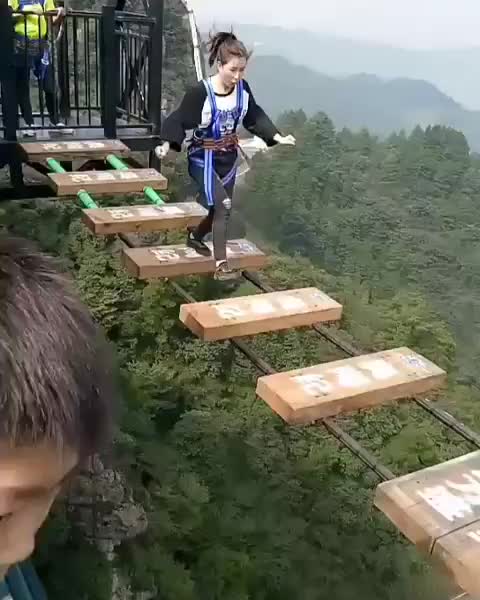 An insane "bridge" at Wansheng Ordivician Theme Park, China