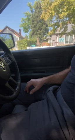 Pulling (M)y cock out of my tight pants in My car.