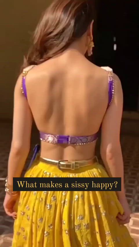 Sissies desire a gorgeous lehenga covering their booty and a thick 🍆 destroying